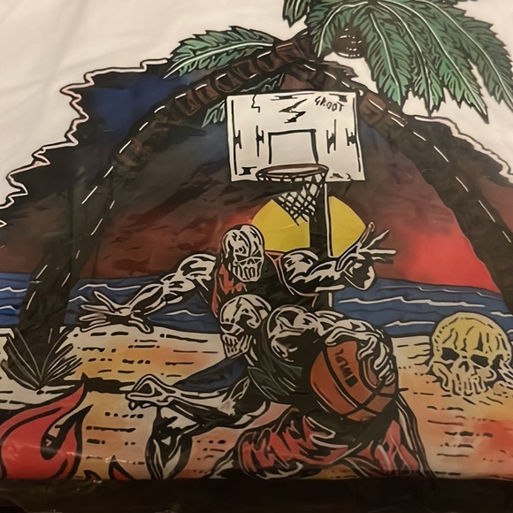 Miami Summer T-Shirt Short Sleeve Basketball Anime Graphic Style Skeleton Men XL - Picture 7 of 8